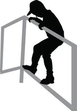 A boy climbing on the bar Stock Illustration