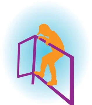 A boy climbing on the bar Stock Illustration
