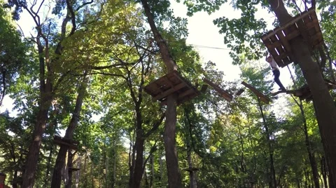 Boy in climbing equipment at high altitude. Stock-Footage 59144137