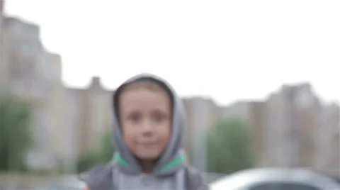 The boy coming towards the camera Stock Footage 64527345