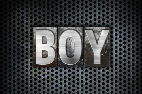 Boy Concept Metal Letterpress Type Stock Illustration