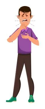 Boy coughing concept Stock Illustration