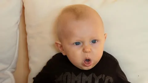 Boy coughing Stock Footage 10606232