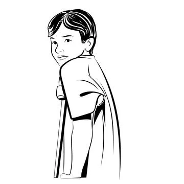 Boy with crutches. Stock Illustration