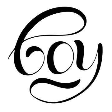 Boy cursive. Hand drawn lettering typography poster Stock Illustration