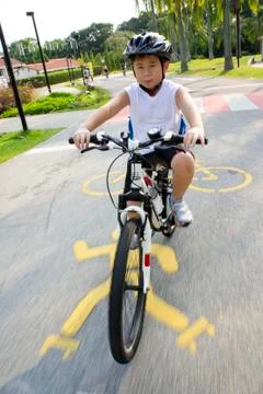 Boy cycling Stock Photos
