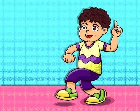 Boy dance on floor Illustrazione stock