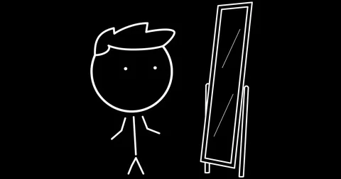 Boy dances in front of a mirror Stock Footage 300710984