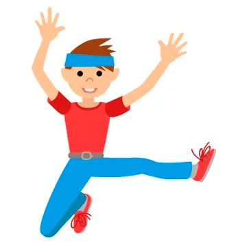 Boy in dancing class, vector illustration. Stock Illustration