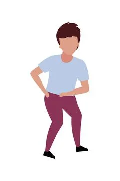 Boy dancing to music semi flat color vector character Illustrazione stock