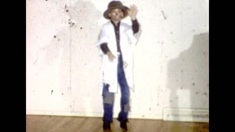 Boy Dancing While Dressed As Tramp Stock Footage 170611688