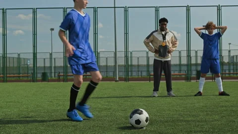 Boy Demonstrating Penalty Stock Footage 317958698