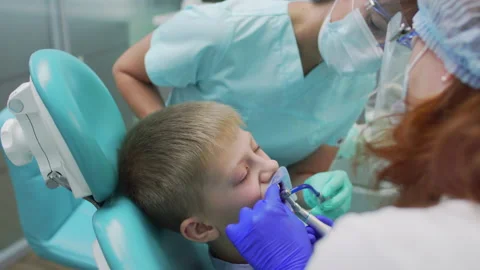 Boy at dentist's session. Stock Footage 153842954