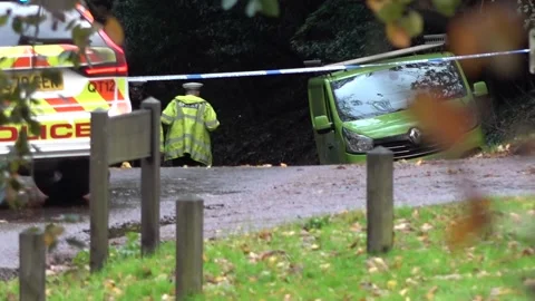Boy dies and second child hurt as vehicle collides with them during school run Stock Footage 254803776