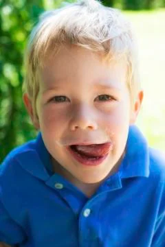 Boy with dirty face Stock Photos