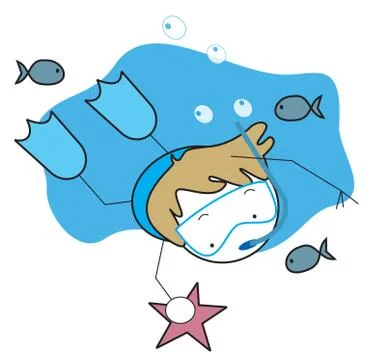 Boy diving Stock Illustration