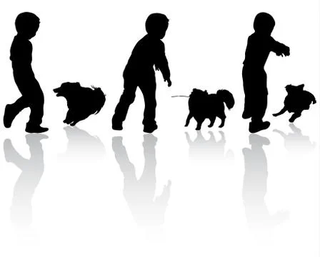 Boy with dog Stock Illustration