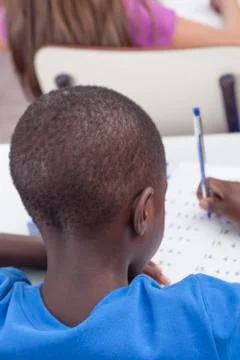 Boy doing the activity of math Stock Photos