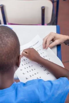 Boy doing the exam Stock Photos