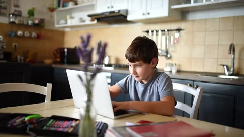 Boy doing homework Stock Footage 133120444