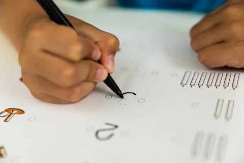 Boy doing homework Stock Photos