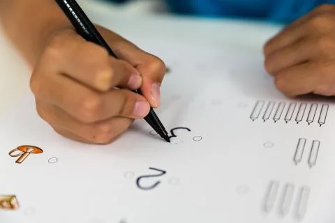 Boy doing homework Stock Photos