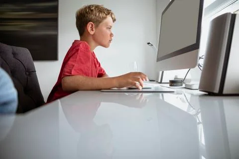 Boy Doing Homework Photos