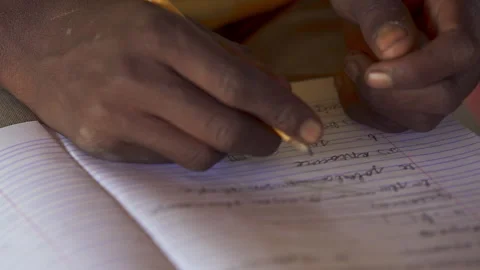 Boy Doing Homework / Taking Exam In A Private School In Africa, Cameroon Stock Footage 257536025