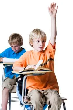 Boy doing school work Stock Photos