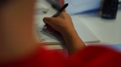 Boy Doing School Writing Spelling Video stock 63237119