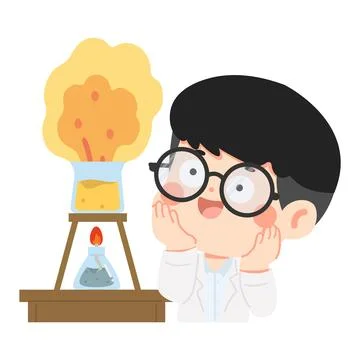 Boy Doing Science Experiment Stock Illustration