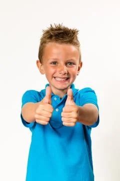 Boy doing thumbs up Stock Photos