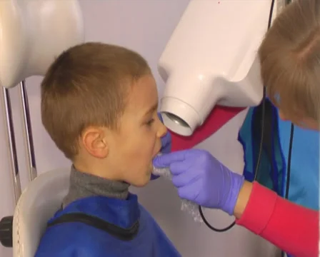Boy doing an x-ray Stock Footage 35015577