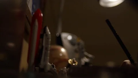 Boy Drawing at Desk1 Stock Footage 83064512