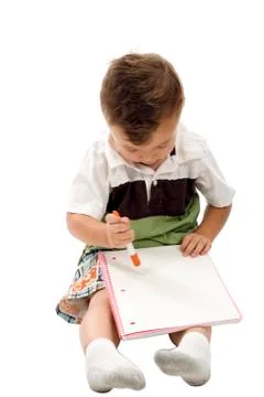 Boy drawing Stock Photos