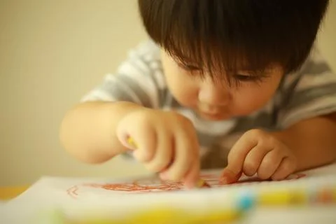 Boy drawing Stock Photos