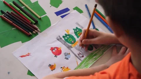 Boy draws Video stock 60246289