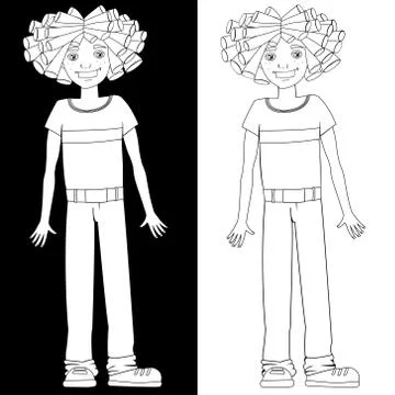 Boy with dreadlocks Stock Illustration