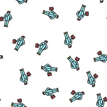 Boy dressed as doctor vector seamless pattern 스톡 일러스트