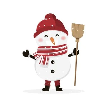 Boy dressed as a snowman. Christmas vector illustration Stock Illustration