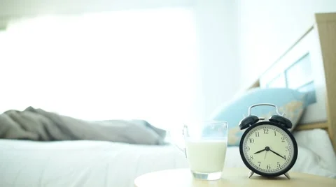 Boy drink milk before sleep 库存影片 61373309