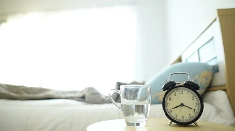 Boy drink water before sleep 스톡 동영상 61373256