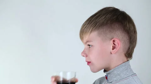 Boy drinking a carbonated beverage 스톡 동영상 59759855