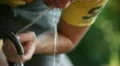 A boy drinking at fountain HD Footage