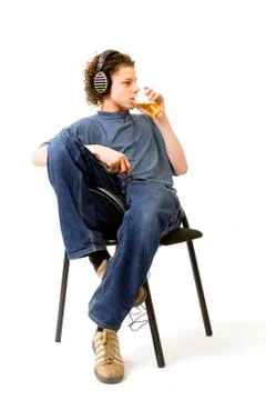 Boy is drinking Stock Photos