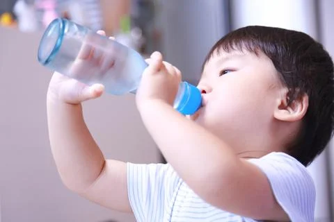 Boy drinking ramune Stock Photos