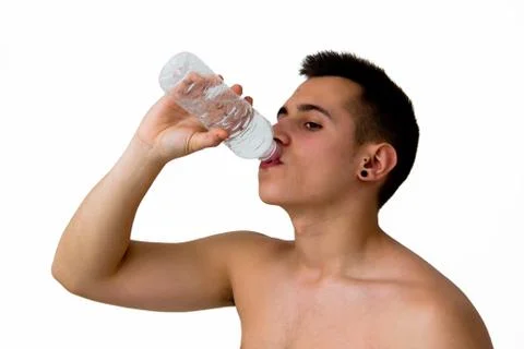 Boy drinking water Stock Photos