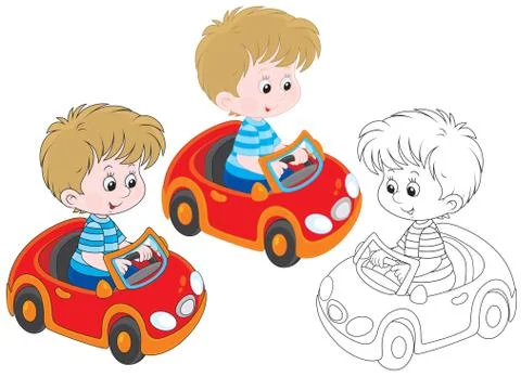 Boy driver Stock Illustration