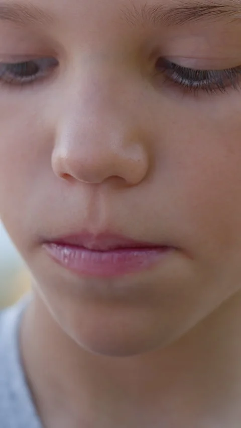 Boy Eating a Blackberry, Close Up Stock Footage 314432776
