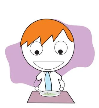 Boy eating Illustrazione stock